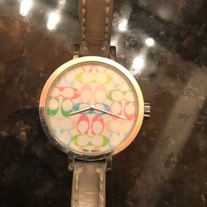 Coach multicolored face watch